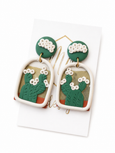 Cactus with Flowers Clay Earrings