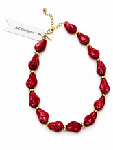 Geometric Marble Bead Statement Necklace