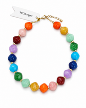Geometric Marble Bead Statement Necklace