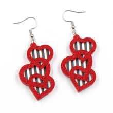 New Acrylic Heart Valentine Ascending Earrings