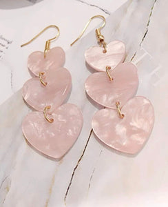 New Acrylic Heart Valentine Ascending Earrings