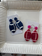 Acrylic Glitter Football Earrings