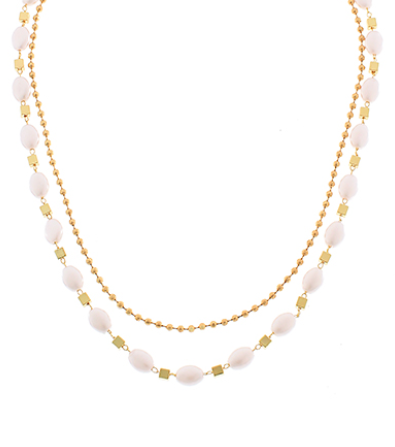 Layered Faux Pearl Necklace