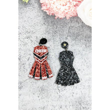 GLITTER CHEERLEADER UNIFORM DROP POST EARRING