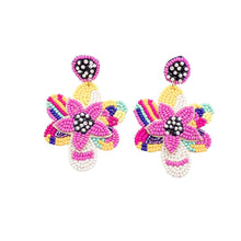 New Beaded Sequin Flower Earrings