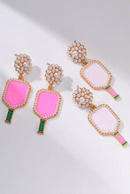 PICKLE BALL PEARL RACKET DROP EARRINGS