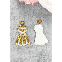 GLITTER CHEERLEADER UNIFORM DROP POST EARRING