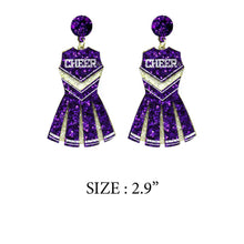 GLITTER CHEERLEADER UNIFORM DROP POST EARRING