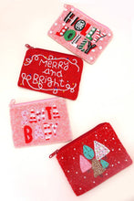 CHRISTMAS HOLIDAY SEED BEAD POUCH COIN PURSE