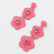 New Beaded Sequin Flower Earrings