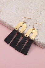 ARCH METAL & WOOD DROP EARRINGS