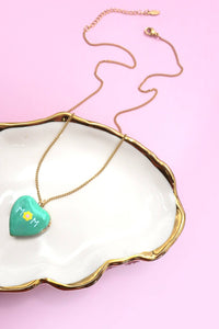 COLORFUL FLOWER LOCKET NECKLACE