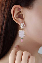 PICKLE BALL PEARL RACKET DROP EARRINGS