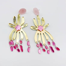 Acrylic Gold Mirrored Statement Earrings
