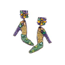 New Beaded Mardi Gras Earrings