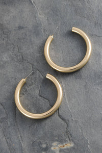 CLASSIC SHINY CHUNKY HOOPS EARRINGS 1.75 INCH