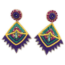 New Beaded Mardi Gras Earrings