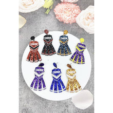 GLITTER CHEERLEADER UNIFORM DROP POST EARRING