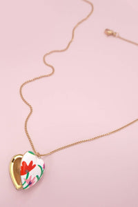 COLORFUL FLOWER LOCKET NECKLACE