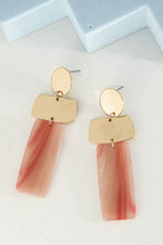 GOLD AND CORAL GEO DROP EARRINGS