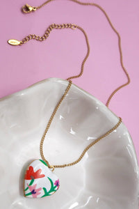 COLORFUL FLOWER LOCKET NECKLACE