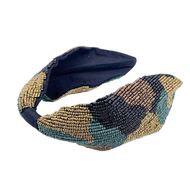 Beaded Green Camouflage Headband