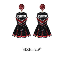 GLITTER CHEERLEADER UNIFORM DROP POST EARRING