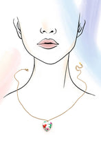 COLORFUL FLOWER LOCKET NECKLACE