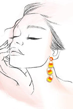HALLOWEEN CANDY CORN SEED BEAD DROP EARRINGS