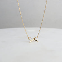 Gold Bow Simple Charm and Rhinestone Necklaces