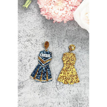 GLITTER CHEERLEADER UNIFORM DROP POST EARRING