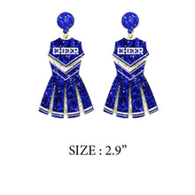 GLITTER CHEERLEADER UNIFORM DROP POST EARRING