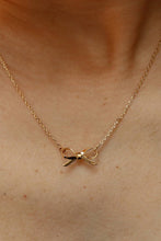 Gold Bow Simple Charm and Rhinestone Necklaces