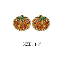 THANKSGIVING PUMPKIN GLITTER HOOK EARRINGS