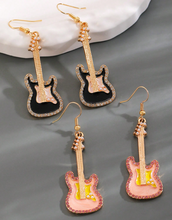Rhinestone Guitar Earrings