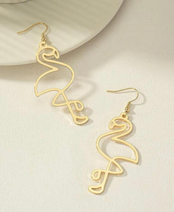 Gold Flamingo Earrings