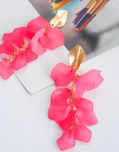 Translucent Long Acrylic Petal Earrings with Gold Leaf Post