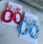 Acrylic Oval Earrings