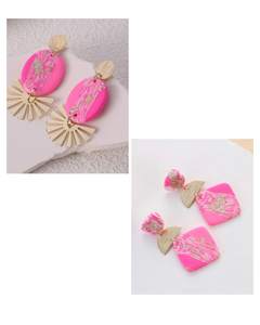 Hot Pink Clay Earrings