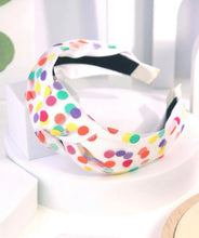 Colorful Polka Dot Print Knot Headband