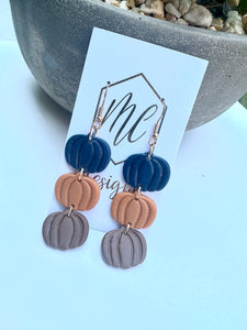 Triple Tiered Pumpkin Earring
