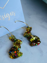 Small Confetti Acrylic Sitting Bunny Earrings