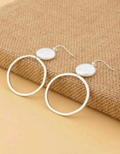 Pearl Silver Circle Earrings