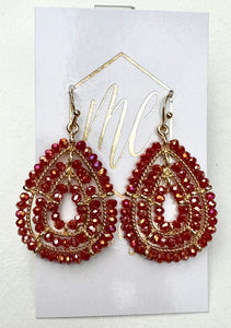 Beaded Double Teardrop Earrings