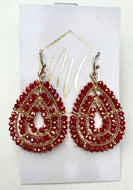 Beaded Double Teardrop Earrings