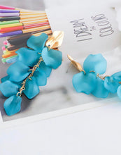 Translucent Long Acrylic Petal Earrings with Gold Leaf Post