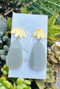 Gray Drop Dangle Earrings