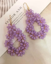 Large Flower Beaded Teardrop Earrings