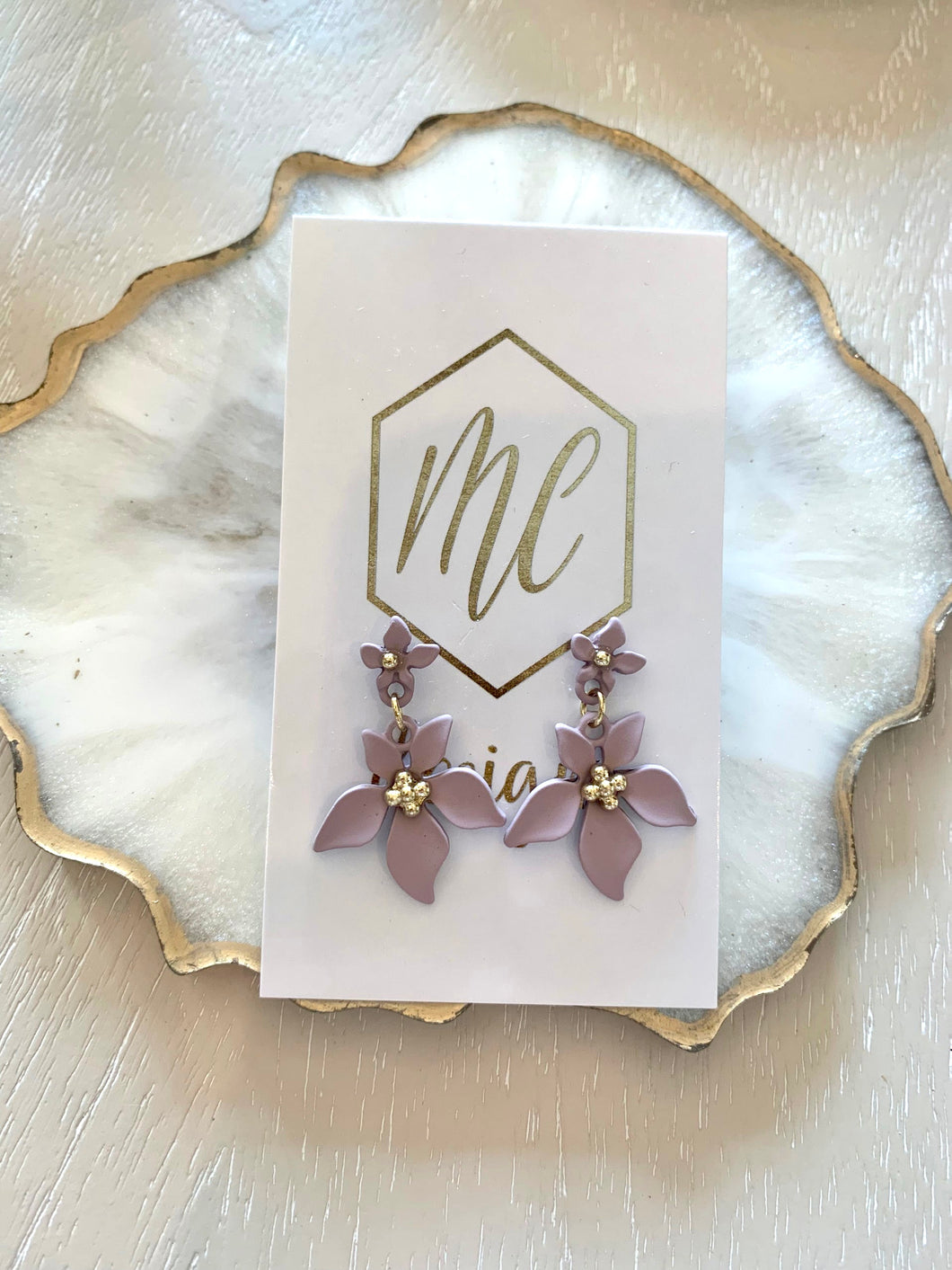 Small Double Flower Earrings