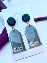 Halloween Coffin Tombstone Earrings